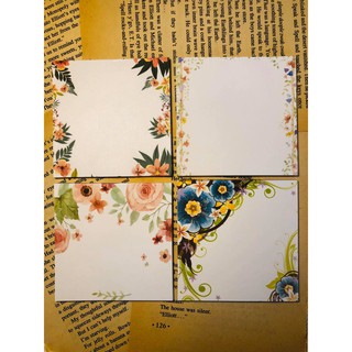 50 and 100 Sheets Flowers Borders Floral Designed Botanical Themed Note Pads