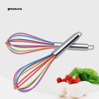 Greensea_Stainless Steel Handle Silicone Balloon Wire Egg Beater Whisk Mixer Kitchen Tool