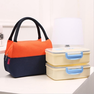 Fashionable Warm Portable Insulation Canvas Lunch Tote Bag Office Workers