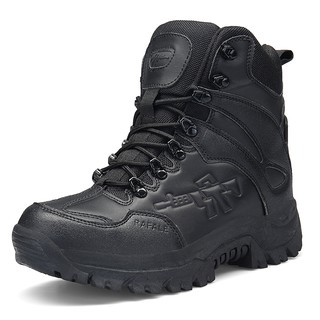 Men leather tactical boots waterproof tooling shoes (5)