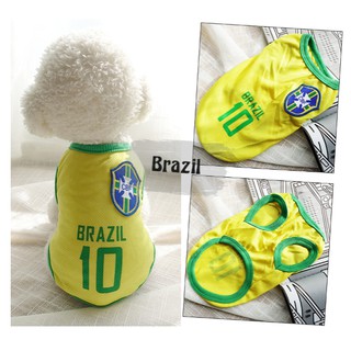 [COD] Pet Clothes: BRAZIL World Cup Jersey For Pet Dogs Cats