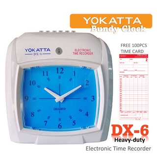 Analog time recorder Yokatta DX-6 Bundy clock w/ back up battery & 100pcs Timecard free. Time attend
