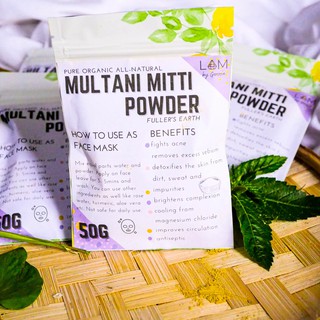 Pure Organic All Natural Multani Mitti Fuller's Earth Face Mask Powder 50g
