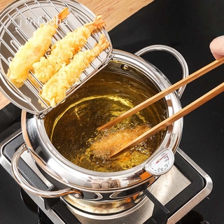 Temperature controllable Japanese-style household tempura fryer mini stainless steel fryer universal for induction cooker