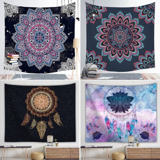 Mandala Design Polyester Square Tapestry Wall Hanging Carpet Yoga Mat For Home Bedroom Decoration