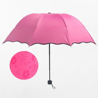 Magic UV Sun Rain Windproof Flowering Folding Umbrella