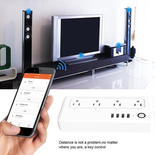 Smart Wifi Power Strip Surge Protector Power Sockets 4 USB Port Voice Control for Amazon Echo Alexa's Google Home Timer (6)