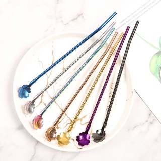 【Hot Sale/In Stock】 Straw|304 Stainless Steel Straw Spoon One Dual-use Coffee Cocktail Straw Spoon C