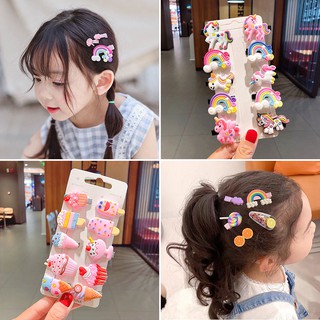 YNC 10pcs Hair Clip Cute Ice Cream Design Hair Accessories Cute Headwear Little Girl Hair Clip