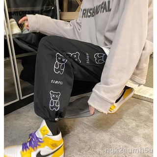 ▼❅◑Summer thin pants men s spring and autumn 2021 Korean version of the trend of loose-footed overal