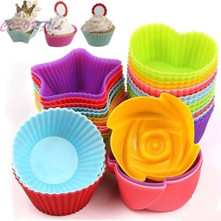 10Pcs/Set Multiple Shaped Silicone Cupcake puto Molder Puto Cups Moulder Baking Gadget Random Color