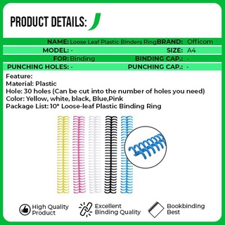 ♗◇⊙◊30-Holes Loose Leaf Plastic Binders Ring Binding Spines Combs DIY Paper Notebook Album (10pcs/Pa