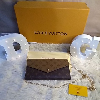 LV Mono clutch sling gold bag business card holder mirror copy