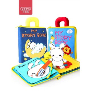 BYJ Beiens Baby 3D Cloth Book Quiet Books Busy Book Soft Toys Sensory Touch and Feel Fabric Activity