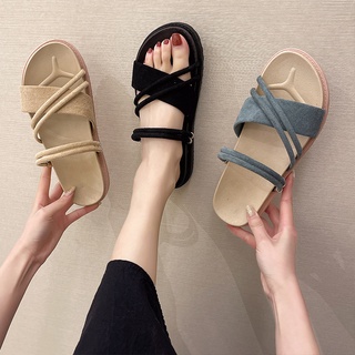 №Two-wear Roman sandals, women s thick-soled fashion summer new style, all-match net red flat-bottom