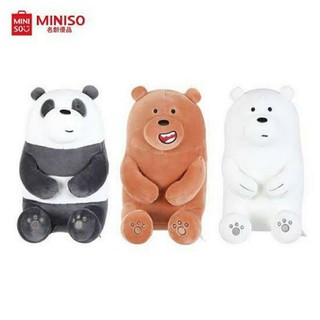 Miniso We Bare Bears Lovely Sitting Plush Toy - Ice Bear, Panpan, Grizzly