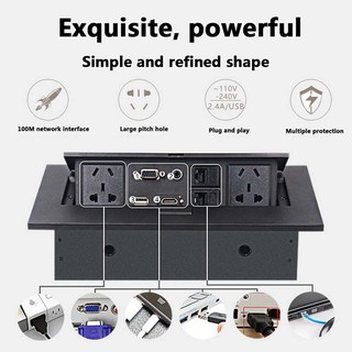 Power Tabletop HDMI HD Office Socket Pop-Up Connection Box