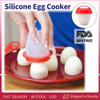 Egg Cooker Silicone Non Stick Egg Cup Hard Soft Maker Boiled Eggs Cooker Kitchen Essentials Tools