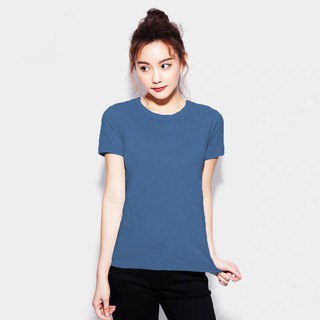 Women's Round Neck Plain Cotton Slim T-Shirt /Lt.Blue/100% Cotton /Good quality/Makapal