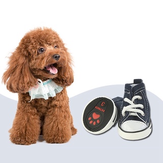 Hospitality 4pcs Pet Dog Boots Puppy Denim Sports Anti-Slip Shoes Sneakers For Small Dogs