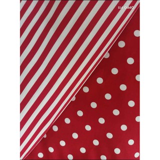 POLKA DOTS AND STRIPES WOVEN COTTON PRINT (45 INCHES WIDTH)