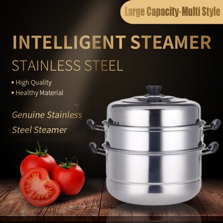 Steamer 3 Layer Stainless Cooker 28cm Stainless Steel Steamer Multi Cooking Cookware Pots
