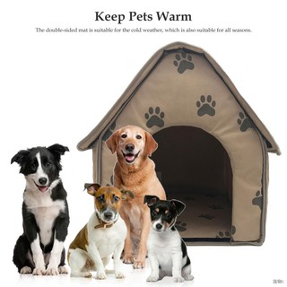 ✓♝▣Cute Dog Paw Printed Pet Nest Portable Removable And Washable Dog House Comfortable Warm Pet Bed