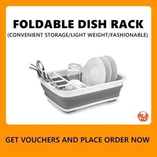 Foldable Dish Drainer Rack Plates Drying Rack Kitchen Storage Bowl Holder