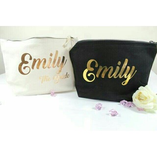 personalized pouch◇❒make up pouch✑❁Personalized Customized Large Vanity Pouch Kit Wedding Souveni