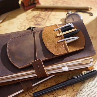 【Local seller】 love* Handmade Leather Pencil Bag Fountain Pen Pouch Sleeve Cover Pocket Stationery