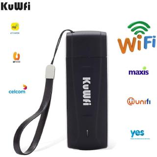 【HOT】KuWfi protable 4G LTE Wifi router USB Wifi Dongle 4G mondem Mini USB LTE Wireless Router Pocket Mobile Wifi Hotspot With Sim Card slot