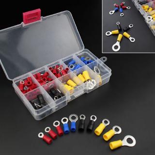 105PCS RV Ring Terminal Electrical Crimp Connector Kit Set With Box Copper Wire Insulated Cord Pin End Butt (2)
