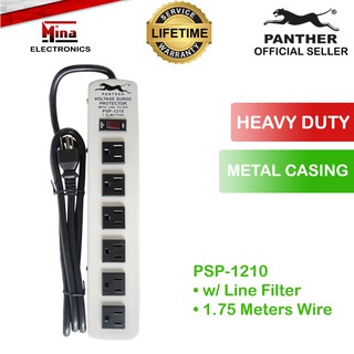 Panther PSP-1210 6 Gang Extension Cord w/ Switch and 1.75 Meter Wire w/ Voltage Surge Protector