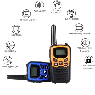 DUPILINK 2Pcs walkie talkies transceiver walkie-talkie 5 Miles 22CH VOX Flashlight LCD Two Way Radio