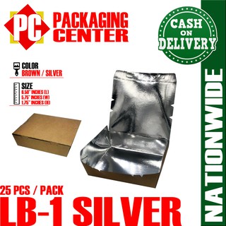 LB-1 Silver Meal Box by 25pcs per pack