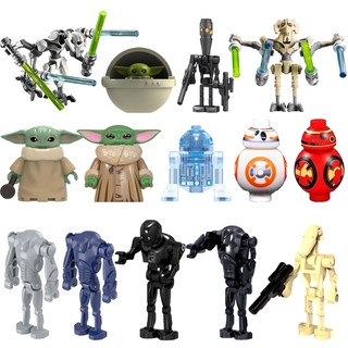 Starwars Figures R2D2 Robot Battle Droid BB8 Model Toy Compatible K2S0 Accessories Kids Gifts Toys For Children Yoda Baby Assemble Toys General Creator Building Blocks Star Plan