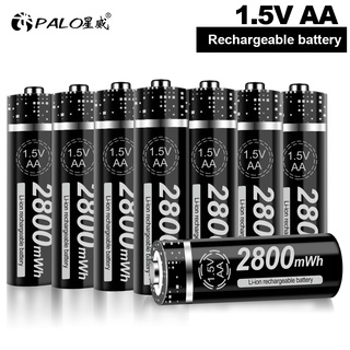 battery PALO 1.5V AA Rechargeable Battery AA Lithium ion battery 2800mWh 1.5V aa Li-ion Batteries Fo