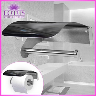 Lotus Stainless Steel Bathroom Toilet Paper Holder Roll Tissue Box Wall Mounted Holder Silver