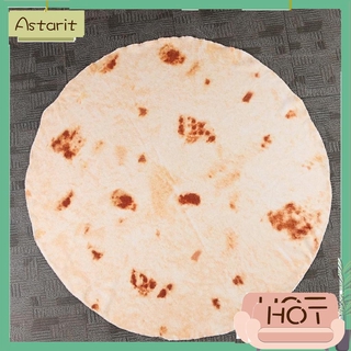 Snack Tortilla Pattern Blanket Round Burrito Shaped for Car Office Quilts astarit.ph