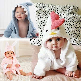100% Cotton Hooded Animal Baby Bathrobe Cartoon Baby Towel