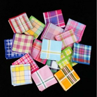 6pcs/12pcs Random For Men and Women Fashion Handkerchief Cotton Unisex Assorted Color Per Pack