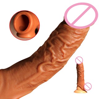 DLX Silicone Enlargement Condoms For Men Reusable Penis Sleeve For Male Extender Dildo Enhancer Real