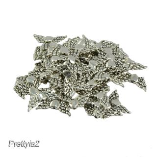 50pcs Angel Wings Retro Antique Silver Style Pendant Charms Jewelry Findings