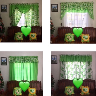 Flower Green Window Curtain Geena Quality