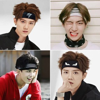 Personality Korean Headwear Harajuku Basketball Headscarf Men's Forehead Trendy Men Sports Hair Band