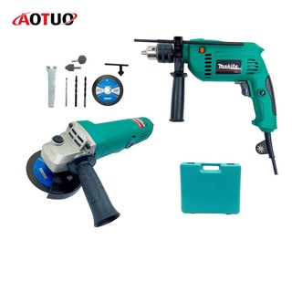 AOTUO Makita Grinder With impact Drill Set (With Hard Case)