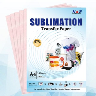 K&E A4 Sublimation Transfer Paper 100pcs/100gsm For inkjet Printer Sublimation Ink Heat Printing
