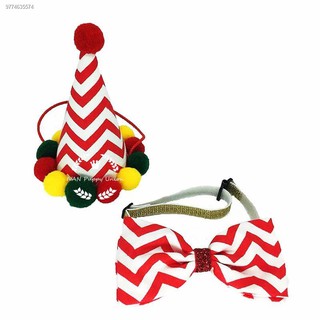 ✽Pet Dog Cat Party Accessories Dog Christmas Collar Bandana Bowknot Costume w/ Hat (1)