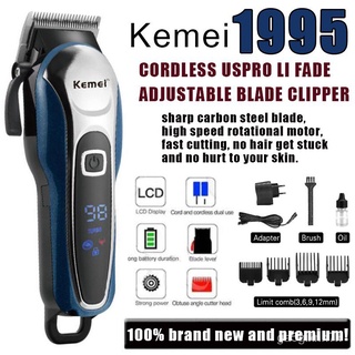 Kemei Electric Hair Clipper Men Barber Razor Professional Hair Trimmer LCD Display KM-1995 UBEc (1)