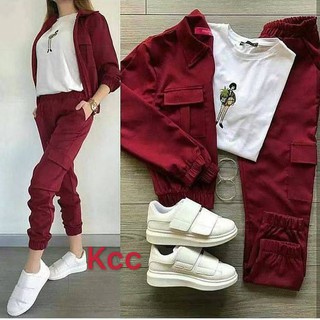 2in1 blazer and pants daily oot wear casual terno pants onesize
